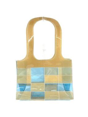 Chanel Shoulder Bag Patchwork Vinyl Beige
